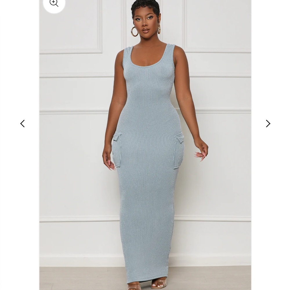 Ribbed Pocket Midi Dress